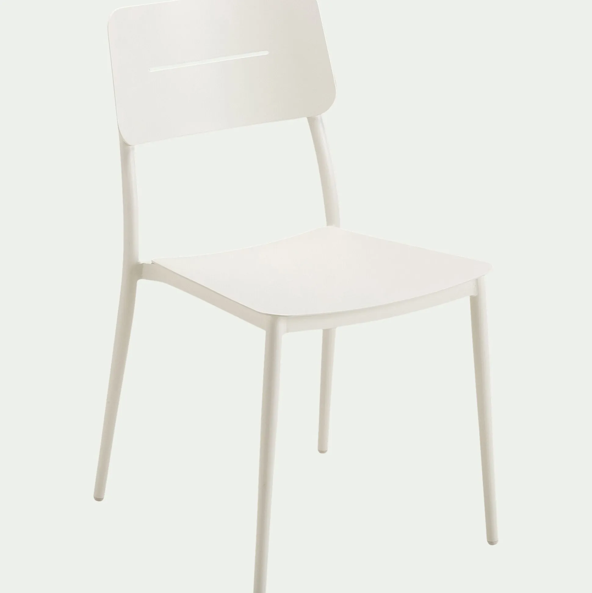 Chaise de jardin empilable en aluminium - blanc