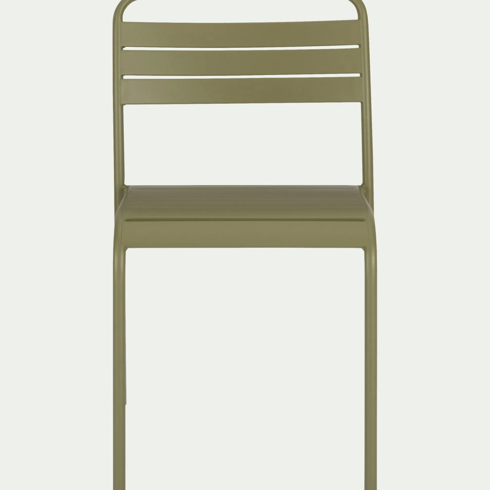 Chaise de jardin empilable en acier - vert kaki