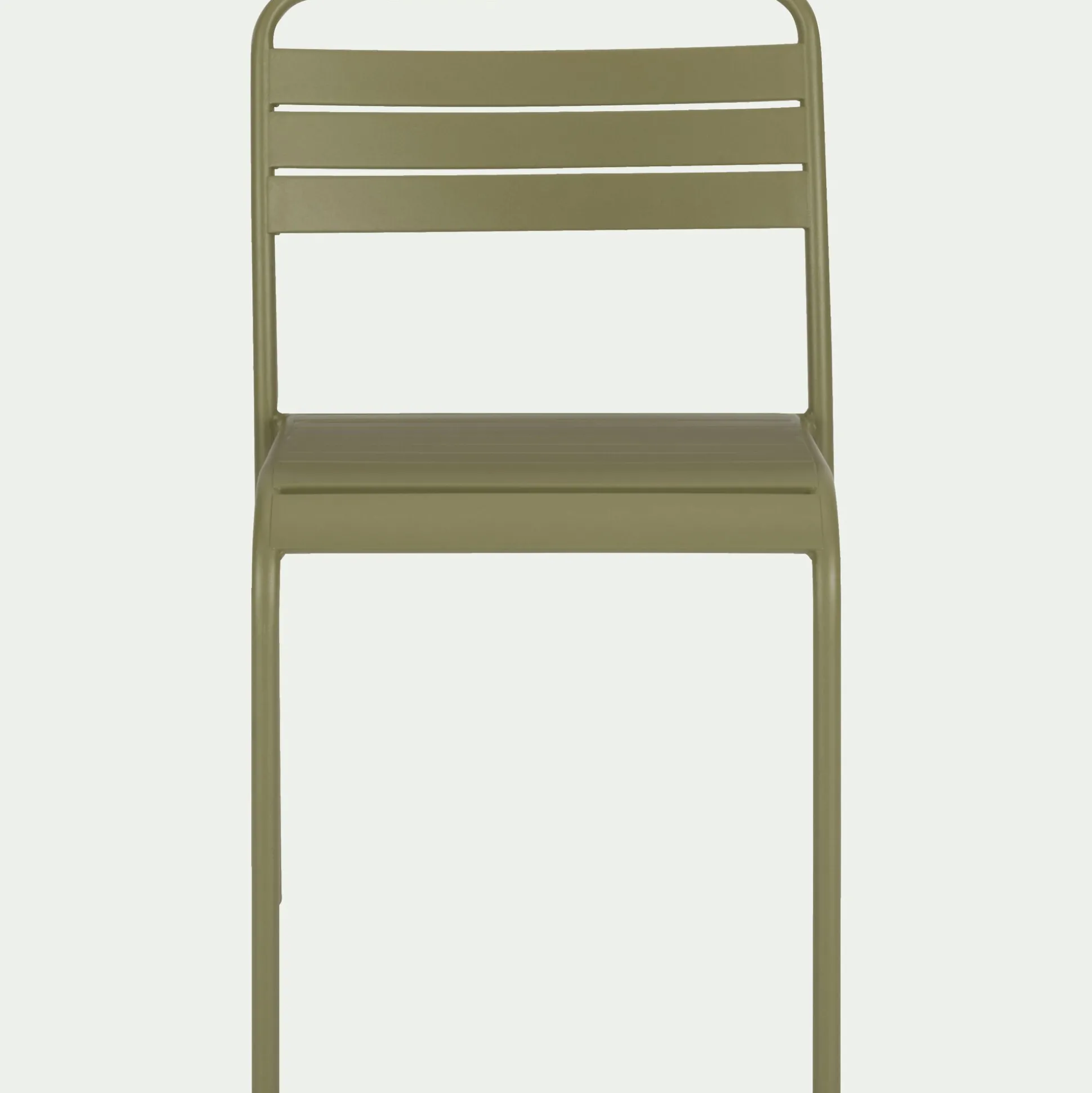 Chaise de jardin empilable en acier - vert kaki
