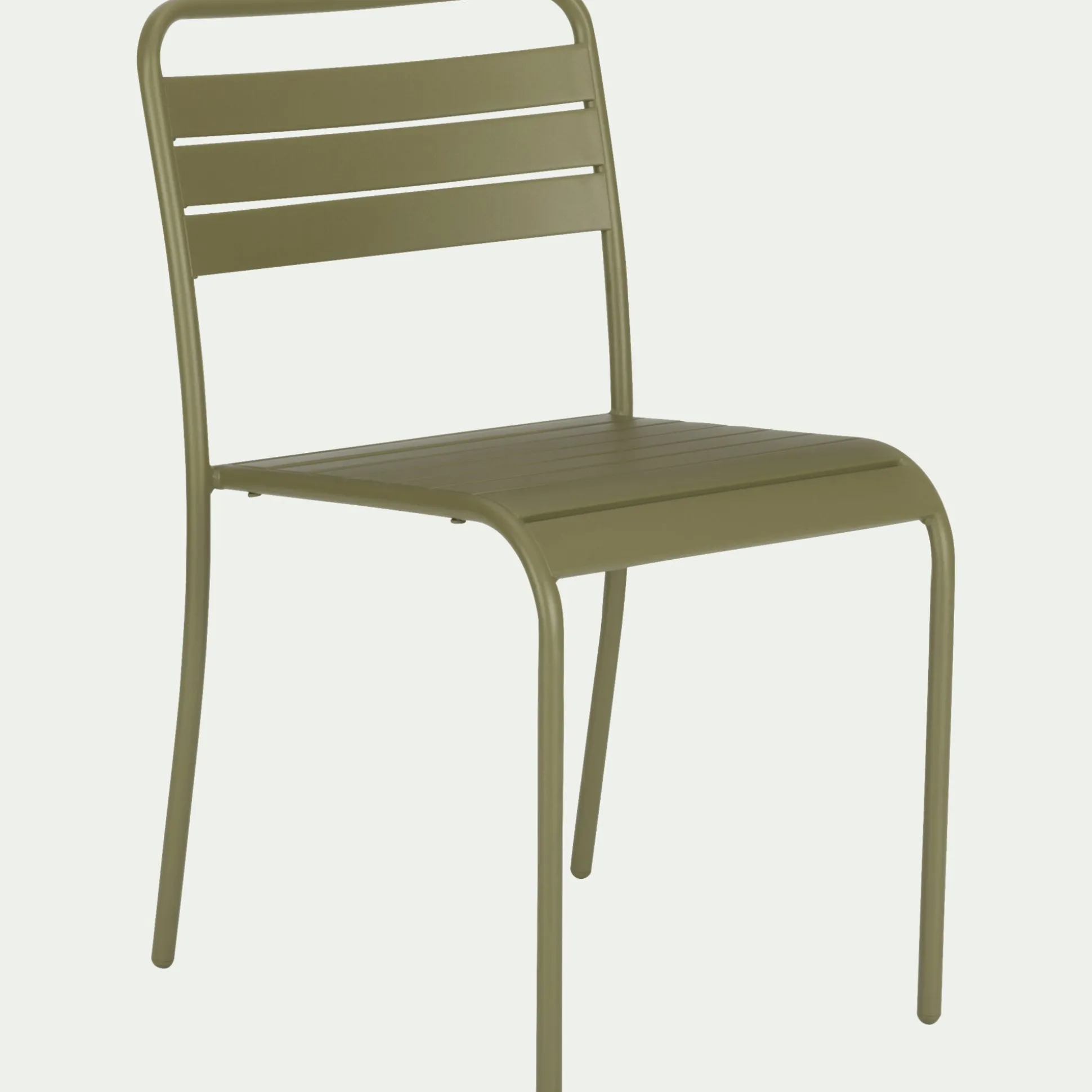 Chaise de jardin empilable en acier - vert kaki