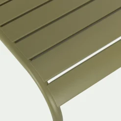 Chaise de jardin empilable en acier - vert kaki