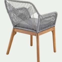 Chaise de jardin en acier et corde - gris