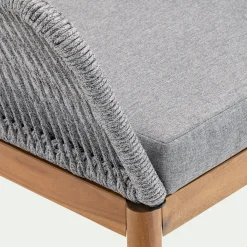 Chaise de jardin en acier et corde - gris