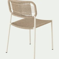Chaise de jardin en acier et cordage - beige
