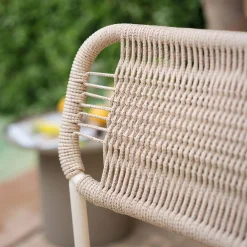 Chaise de jardin en acier et cordage - beige