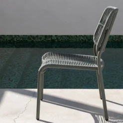 Chaise de jardin en corde tissée - vert cèdre