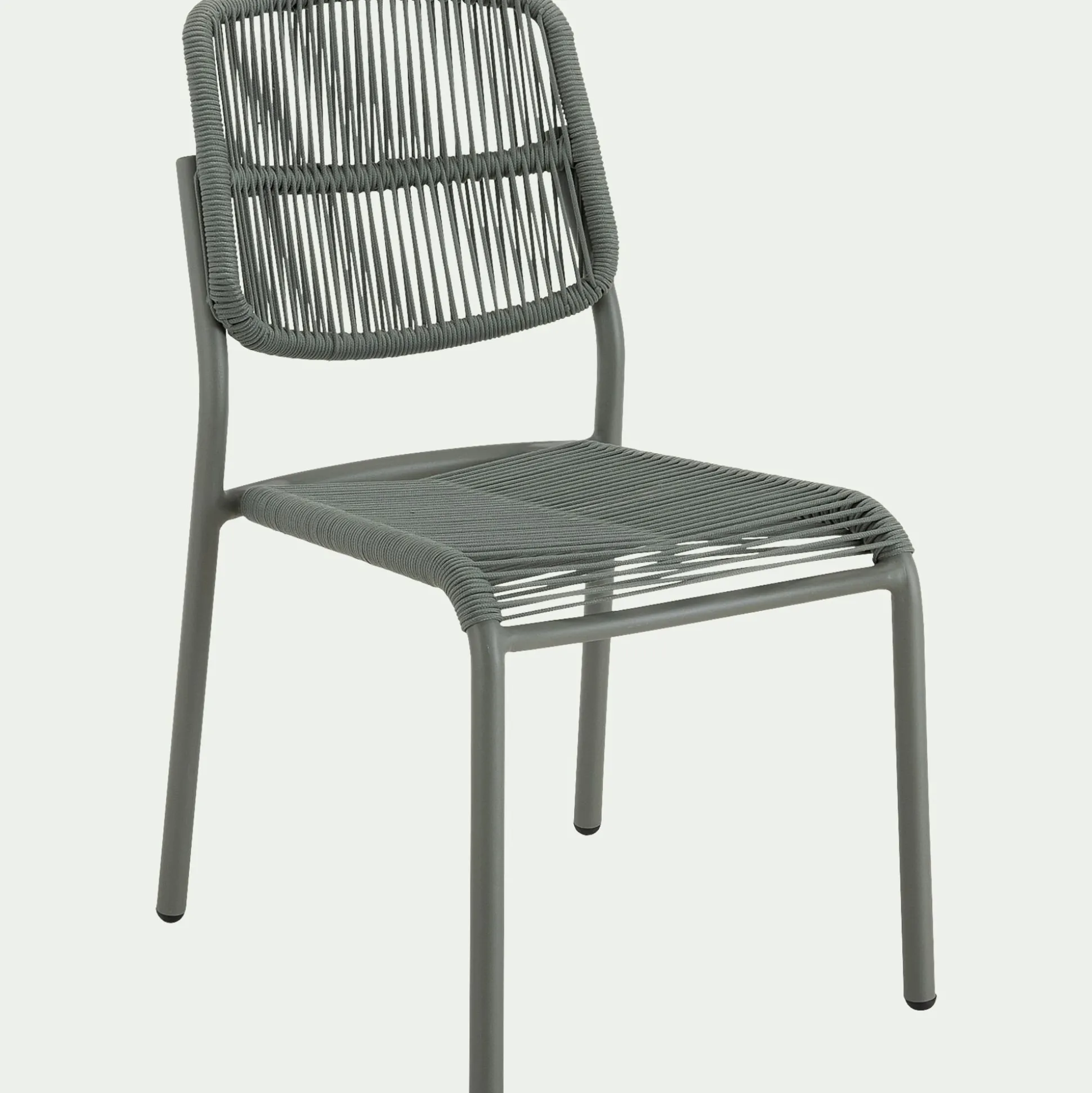 Chaise de jardin en corde tissée - vert cèdre