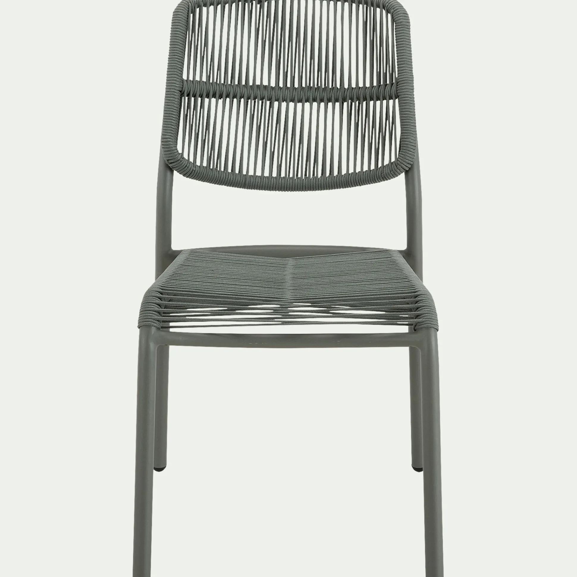 Chaise de jardin en corde tissée - vert cèdre