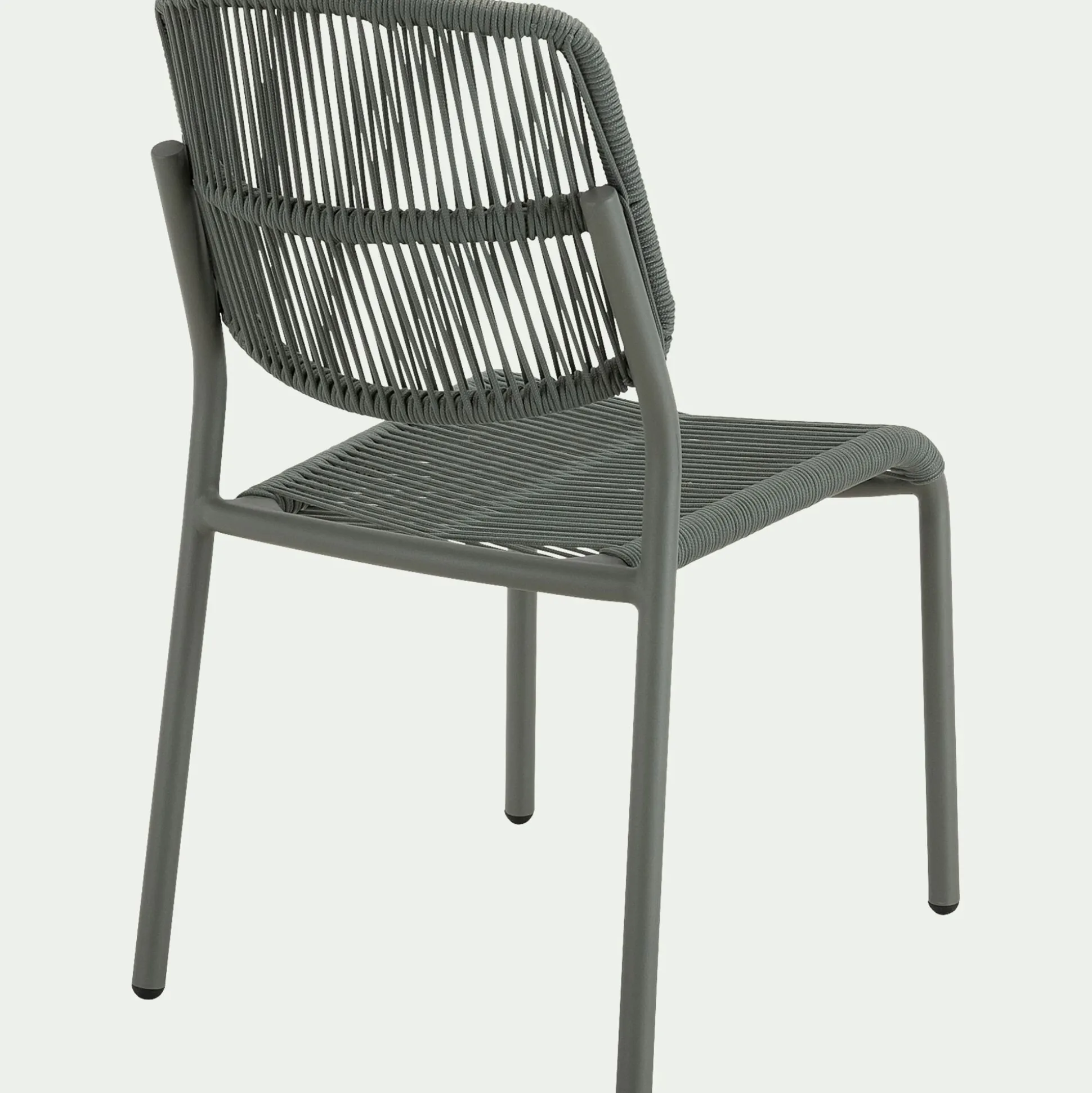 Chaise de jardin en corde tissée - vert cèdre