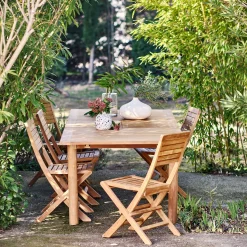 Chaise de jardin pliante en teck - bois clair