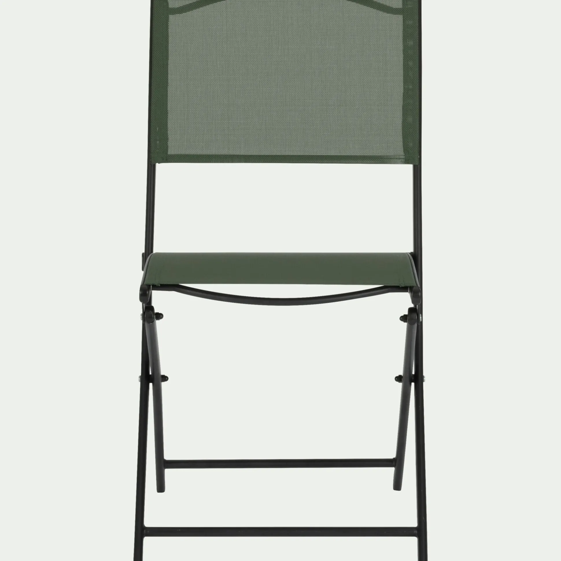 Chaise de jardin pliante acier et toile plastifiée - vert cèdre