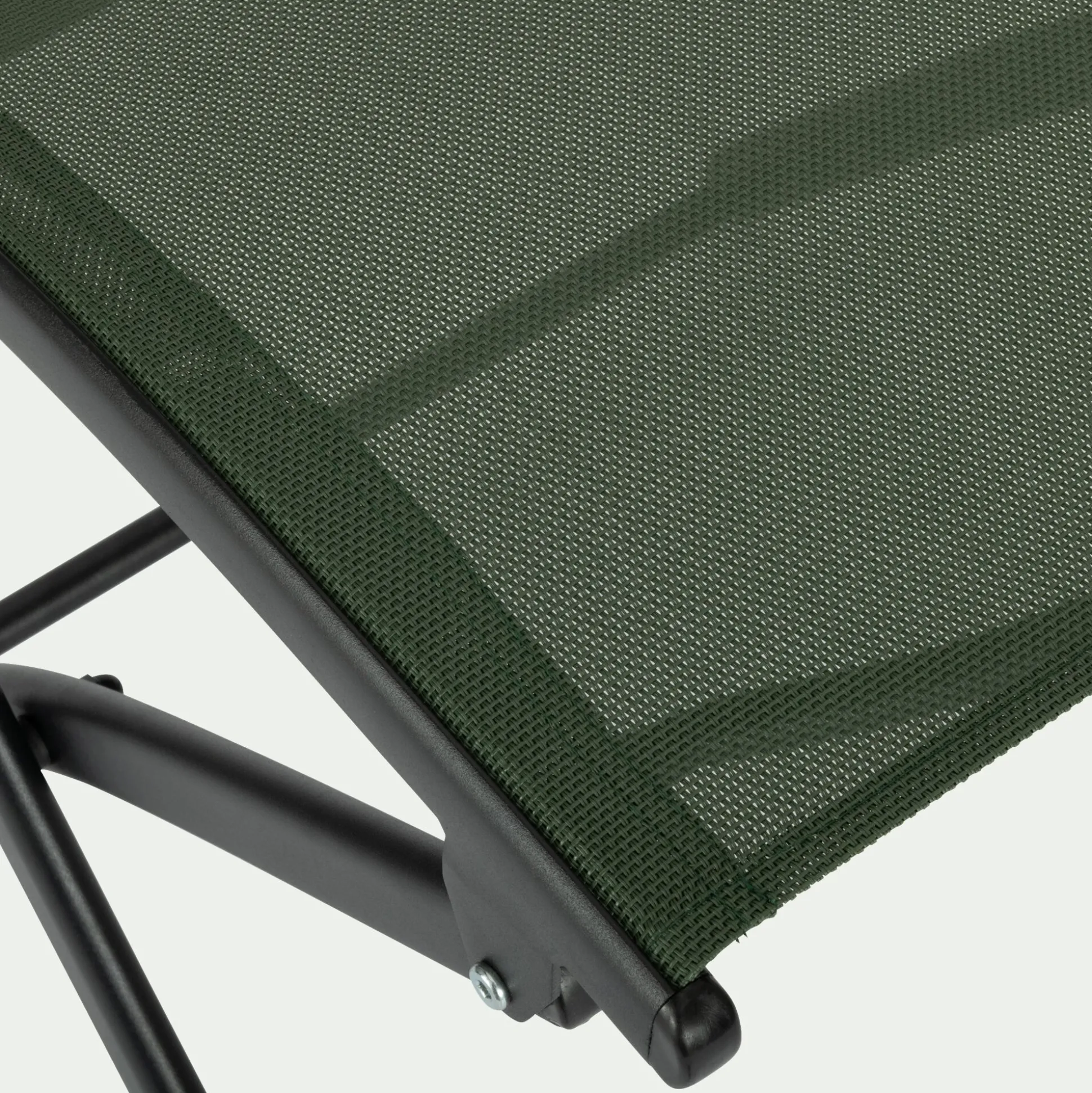 Chaise de jardin pliante acier et toile plastifiée - vert cèdre