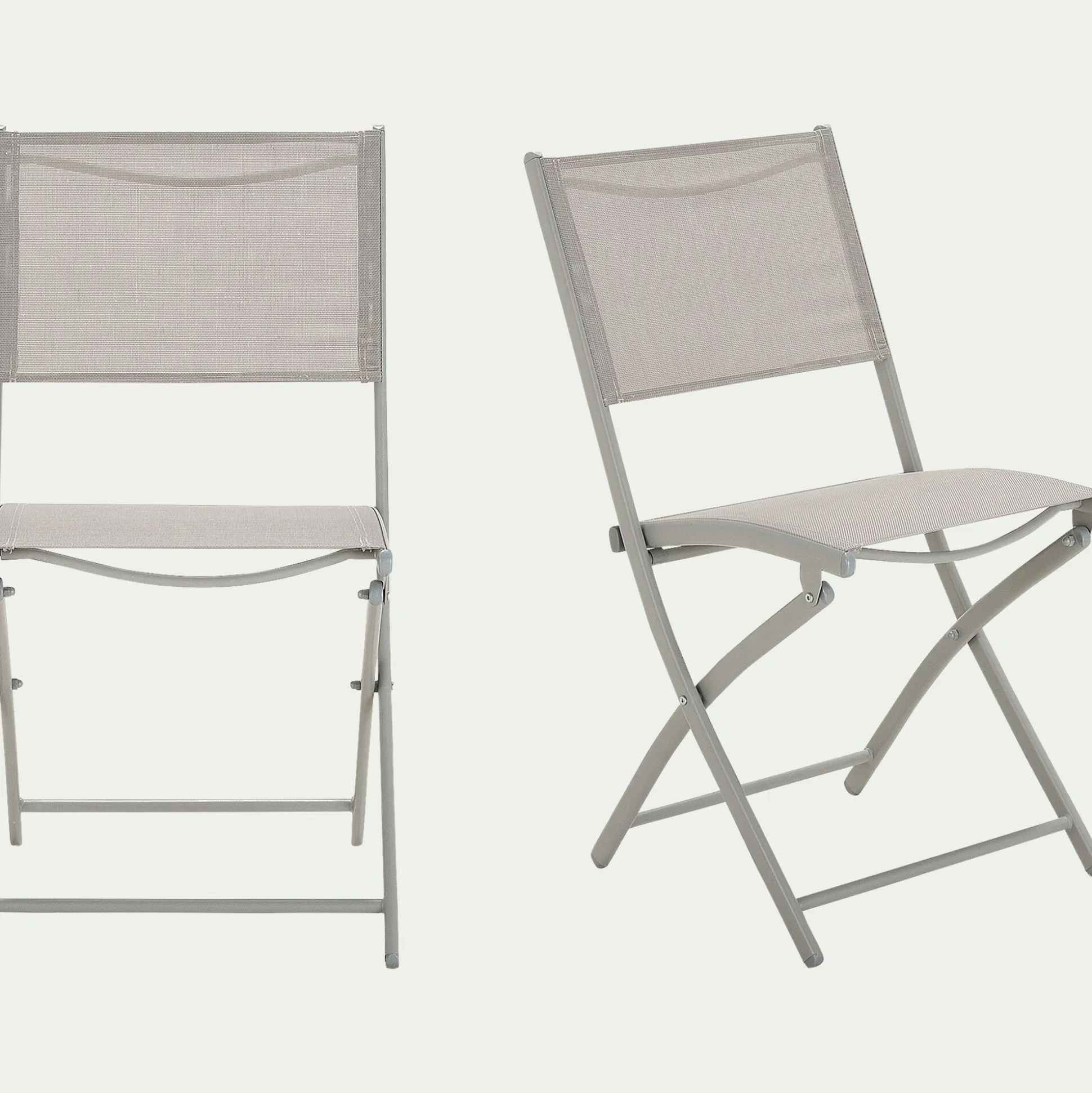 Chaise de jardin pliante en acier et textilène - gris vésuve