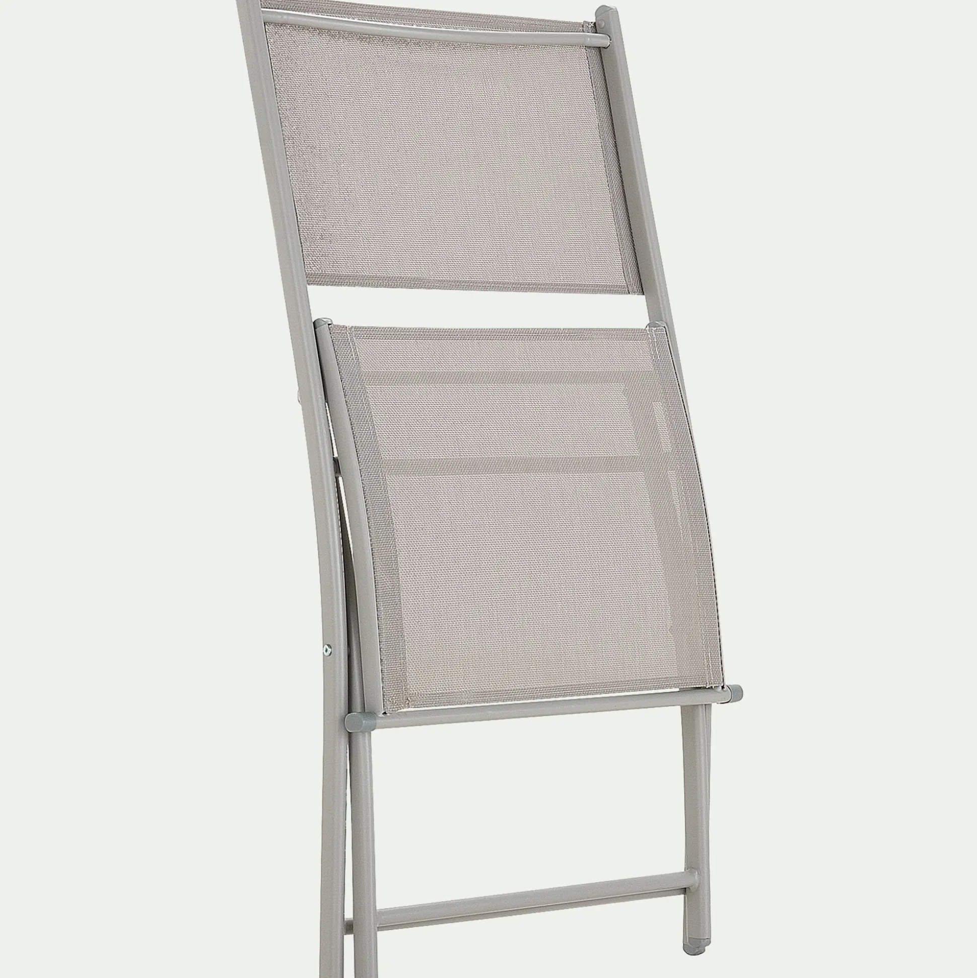 Chaise de jardin pliante en acier et textilène - gris vésuve