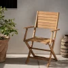 Chaise de jardin pliante avec accoudoirs en acacia - bois clair