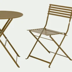 Chaise de jardin pliante en acier - jaune alep