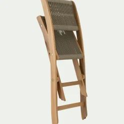 Chaise de jardin pliante en acacia et corde - bois clair