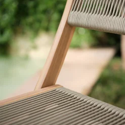 Chaise de jardin pliante en acacia et corde - bois clair