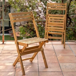Chaise de jardin pliante en acacia - bois clair
