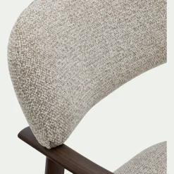 Chaise de repas avec accoudoirs en tissu et acier - gris