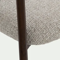 Chaise de repas avec accoudoirs en tissu et acier - gris
