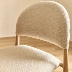 Chaise de repas contemporaine en tissu - beige