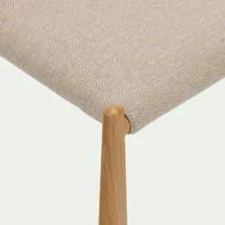 Chaise de repas contemporaine en tissu - beige