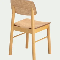 Chaise de repas en chêne et hévéa - bois clair
