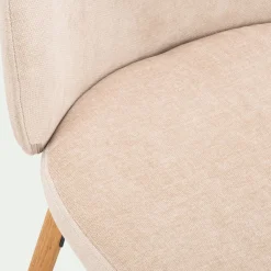 Chaise de repas en tissu et chêne - beige