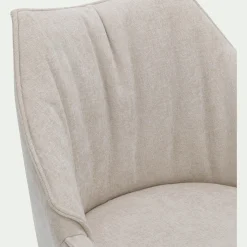 Chaise de repas en tissu - blanc écru