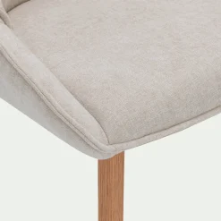 Chaise de repas en tissu - blanc écru