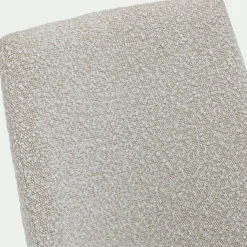 Chaise de repas en tissu bouclette rasé - blanc écru