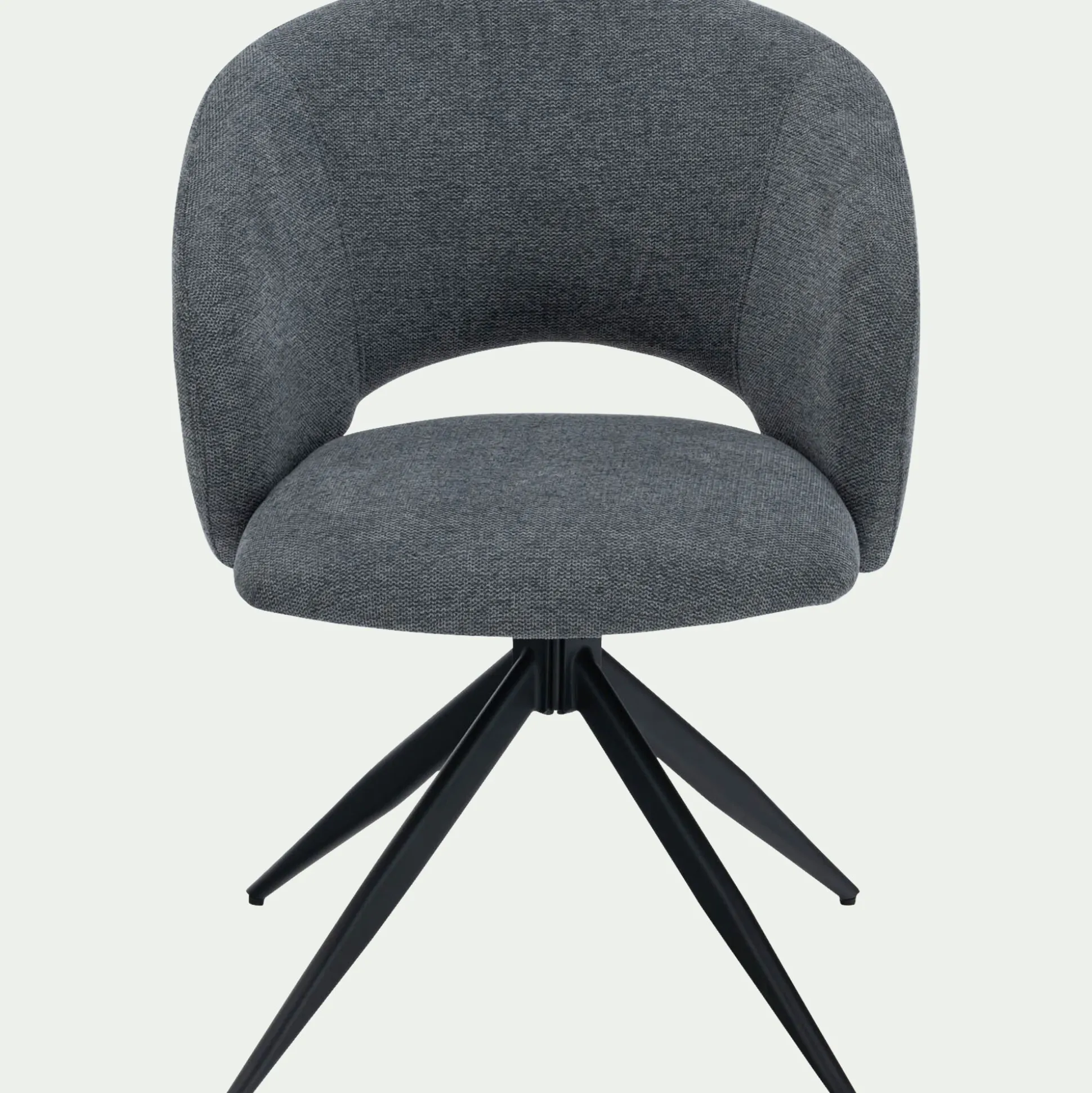 Chaise de repas pivotante avec accoudoirs en tissu - gris