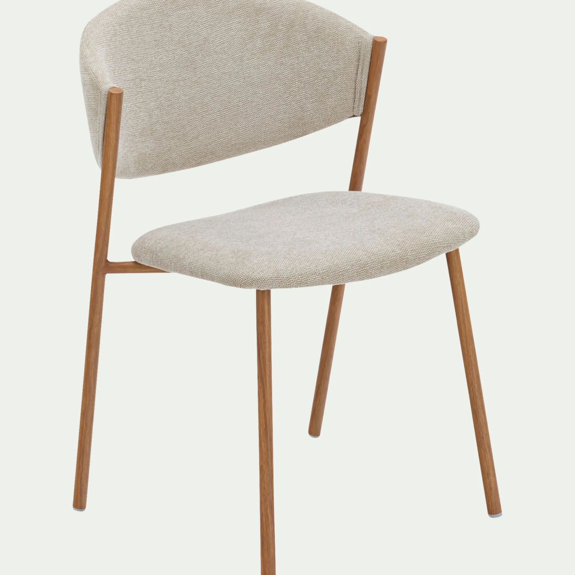 Chaise de repas épurée en tissu - beige