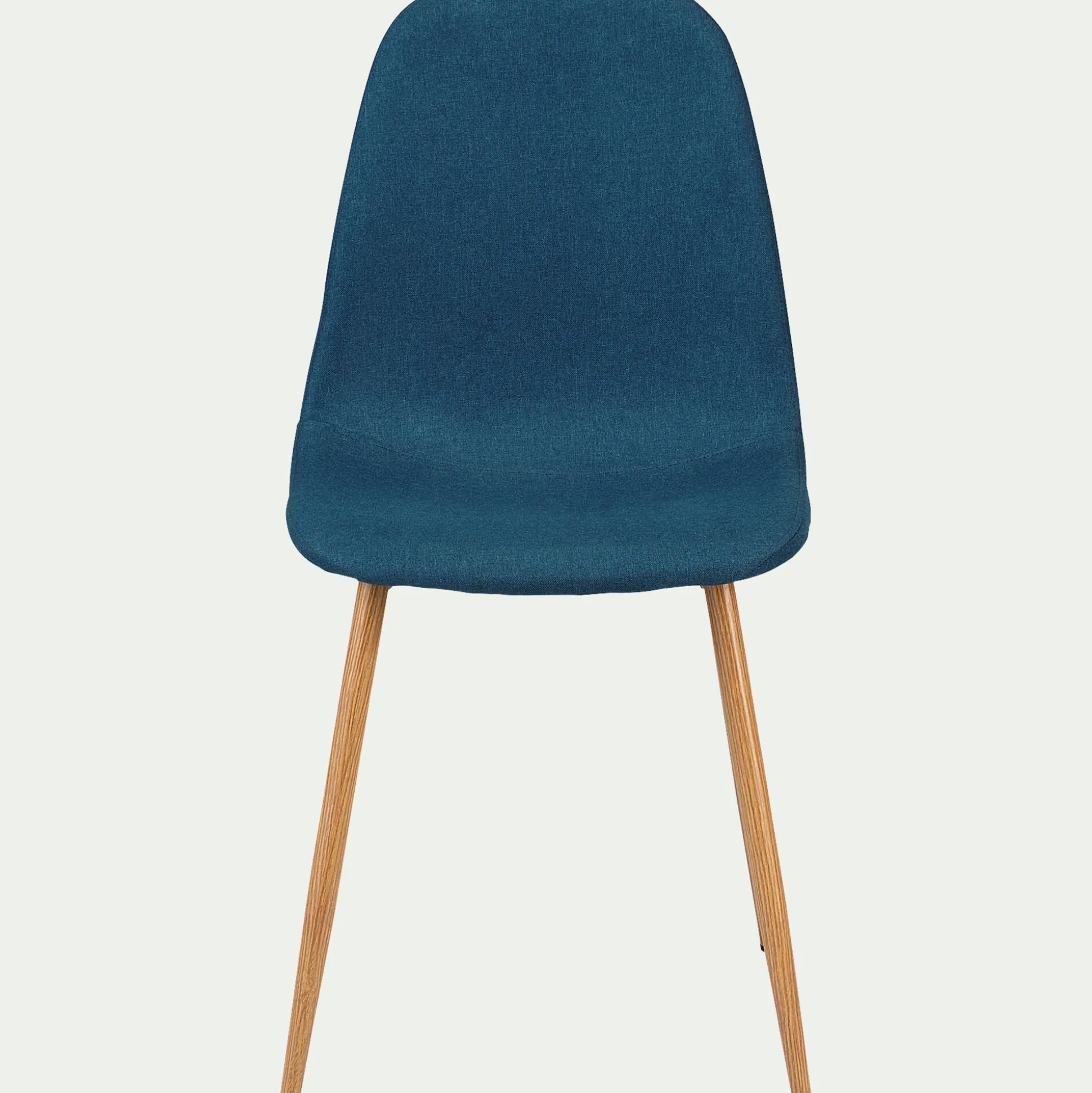 Chaise en acier effet bois et tissu - bleu figuerolles