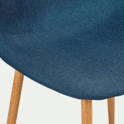 Chaise en acier effet bois et tissu - bleu figuerolles