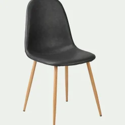 Chaise en acier et simili - noir