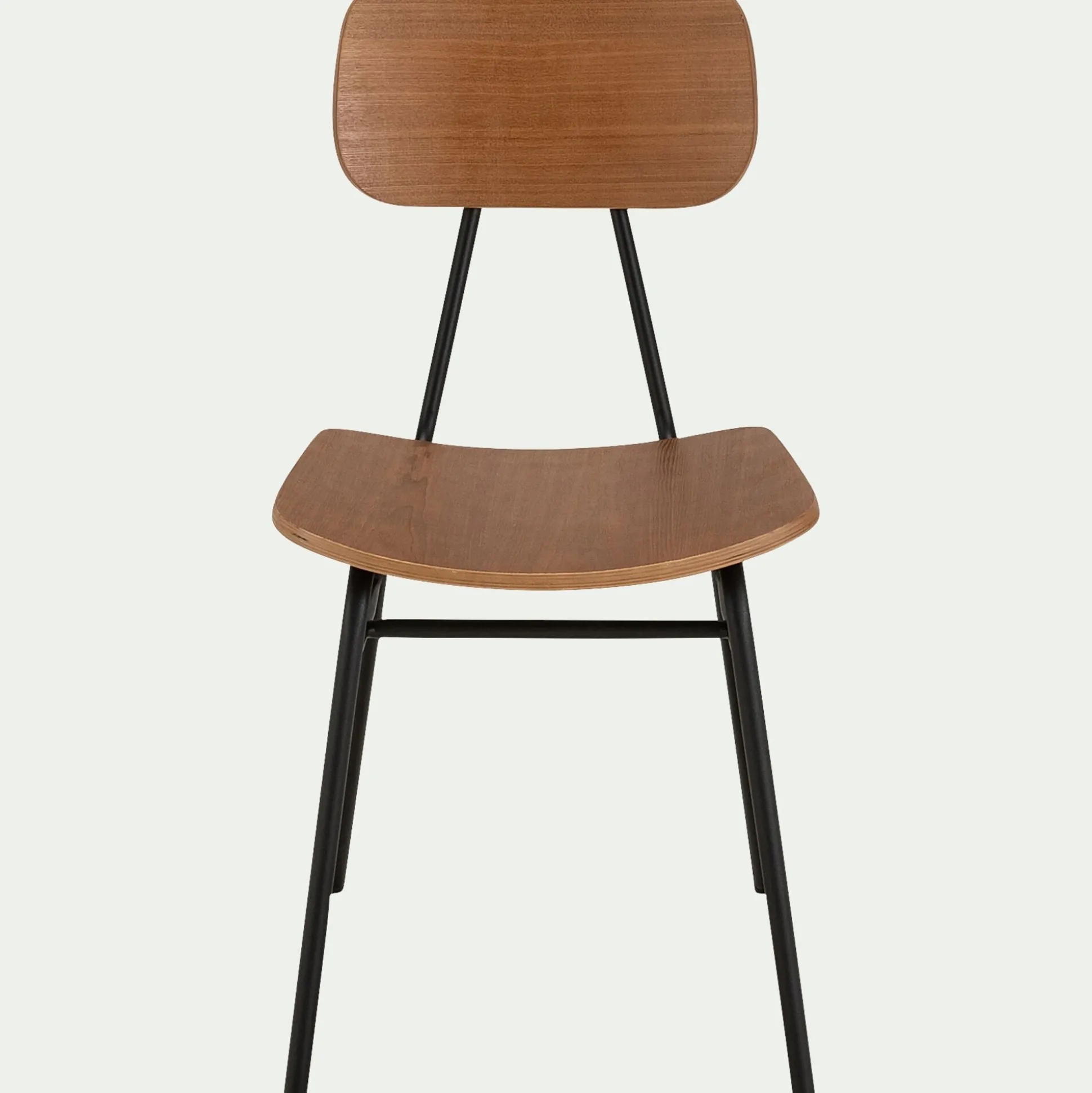 Chaise en bois de frêne et acier - bois foncé