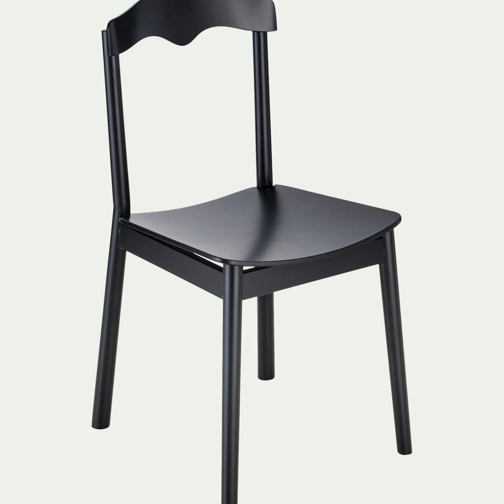 Chaise en bois de hêtre massif - noir
