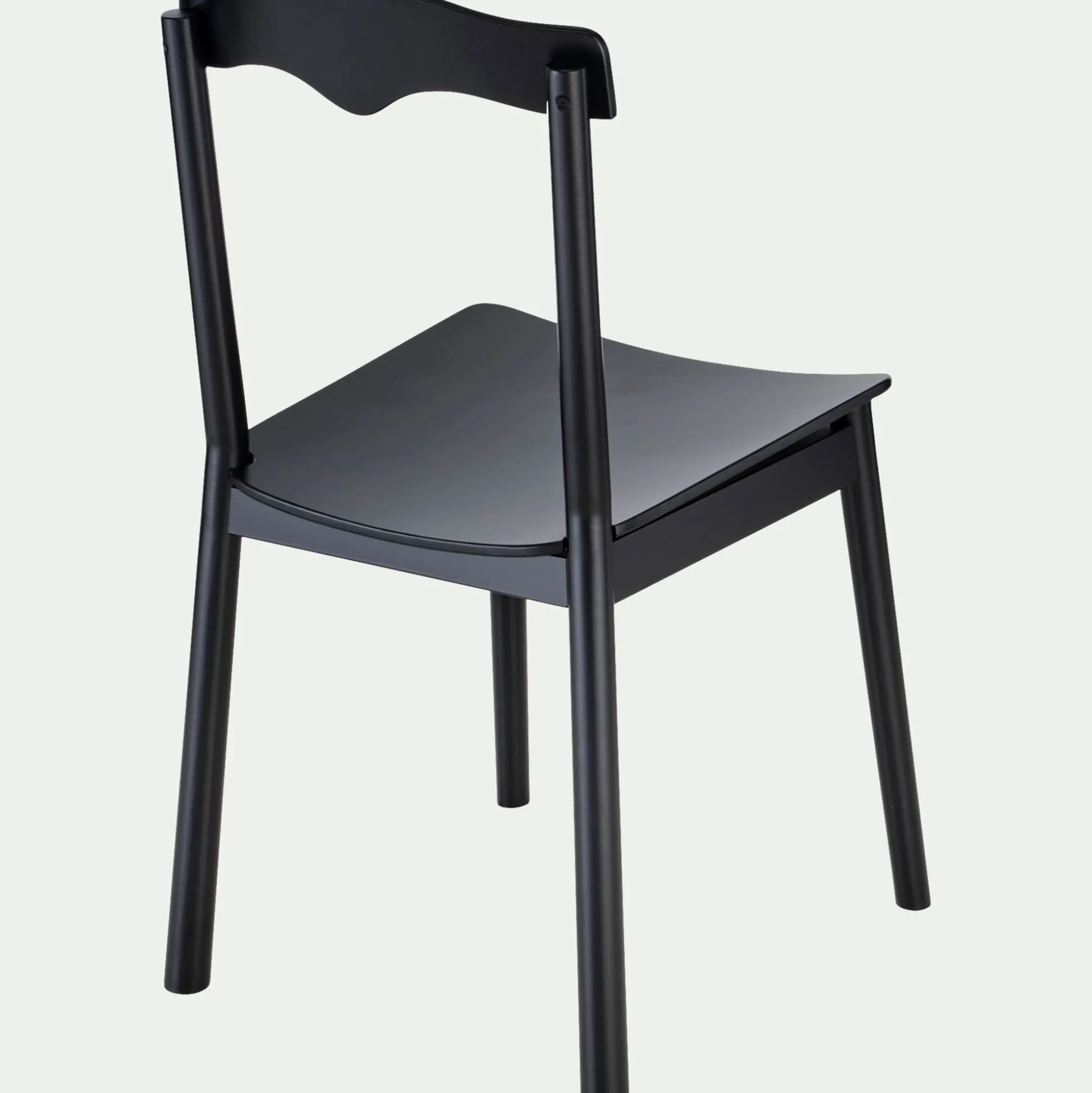 Chaise en bois de hêtre massif - noir