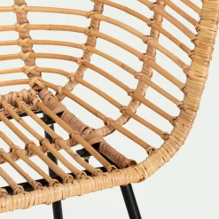 Chaise en rotin avec accoudoirs - naturel