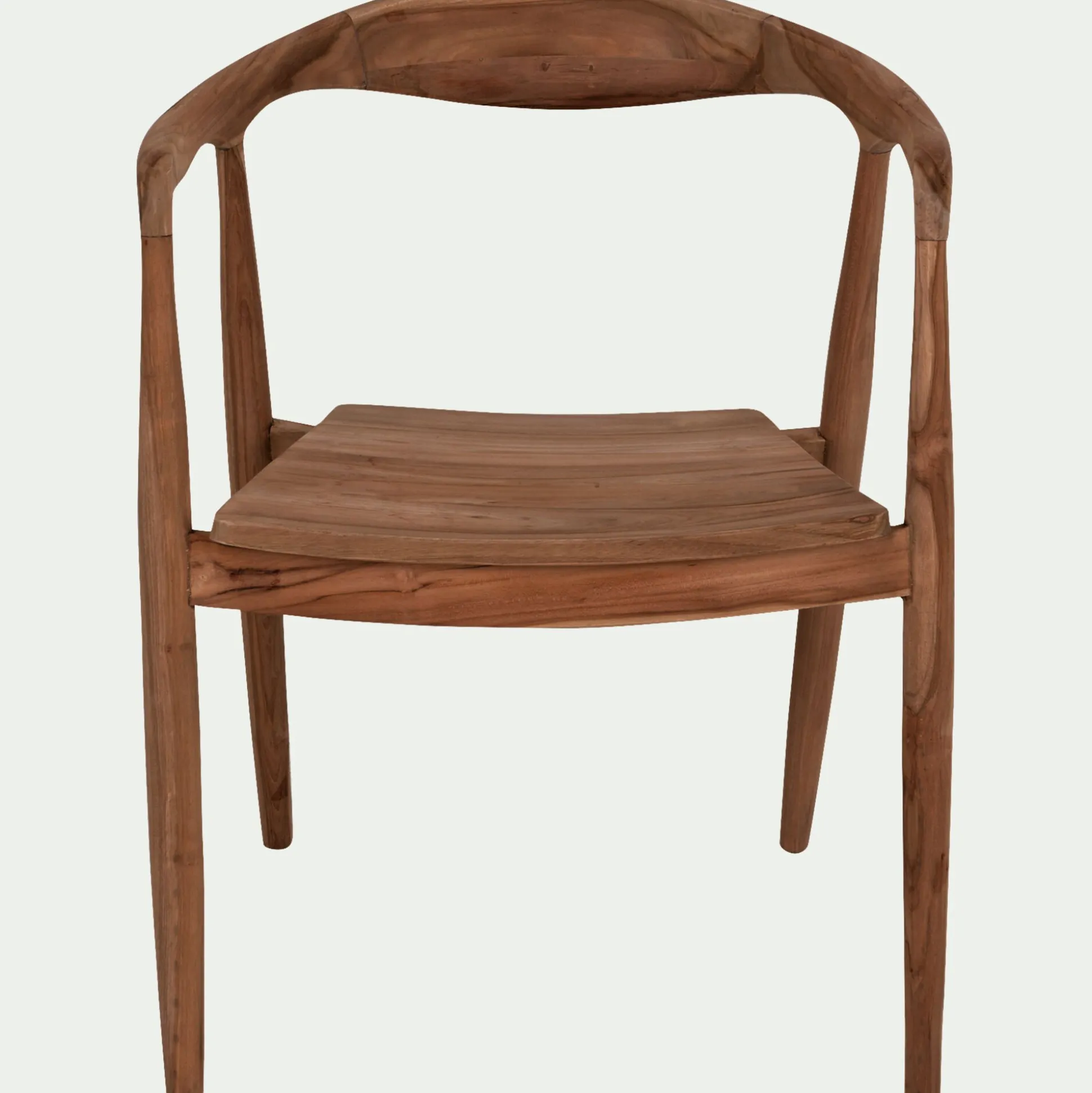 Chaise en teck avec accoudoirs - bois foncé