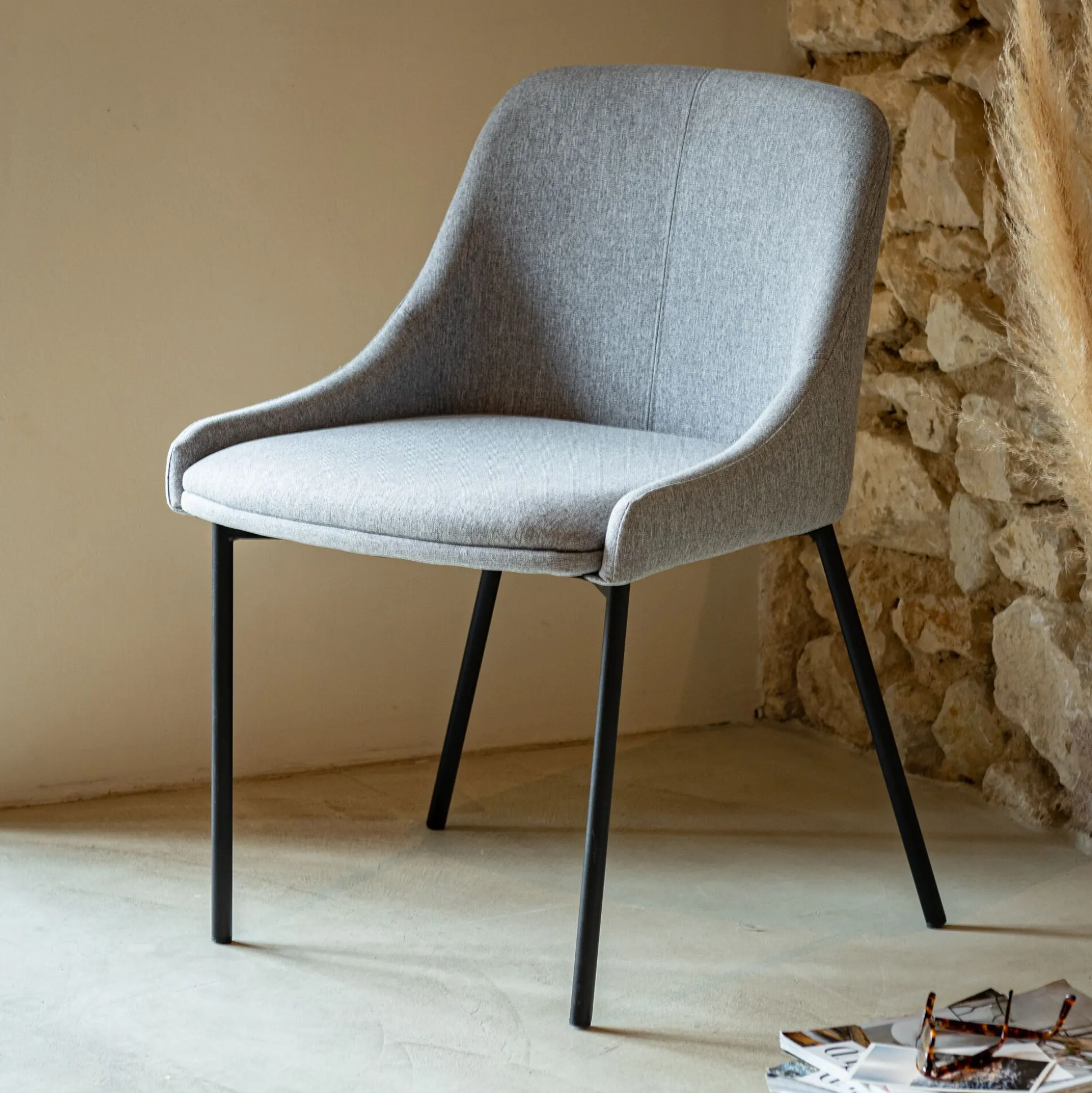Chaise en tissu - gris borie