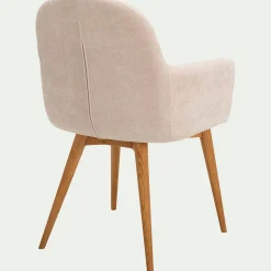 Chaise en tissu avec accoudoirs - beige