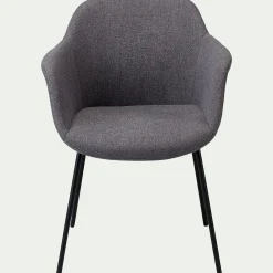 Chaise en tissu avec accoudoirs - gris ardoise