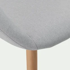 Chaise en tissu avec accoudoirs et piétement naturel - gris borie