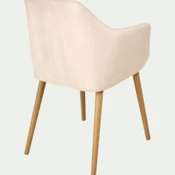 Chaise en tissu avec accoudoirs - beige