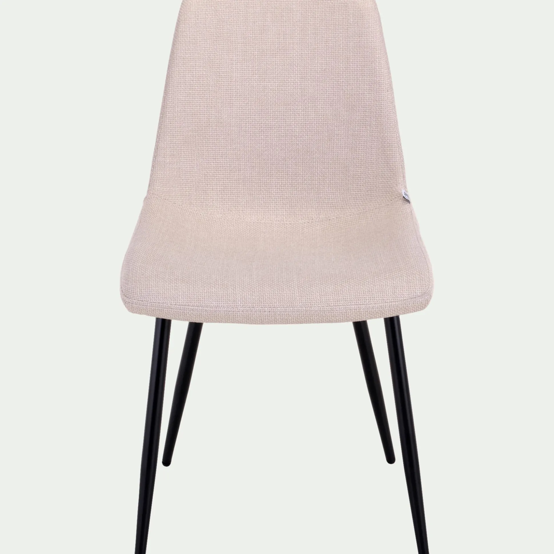 Chaise en tissu bouclettes et en métal - beige