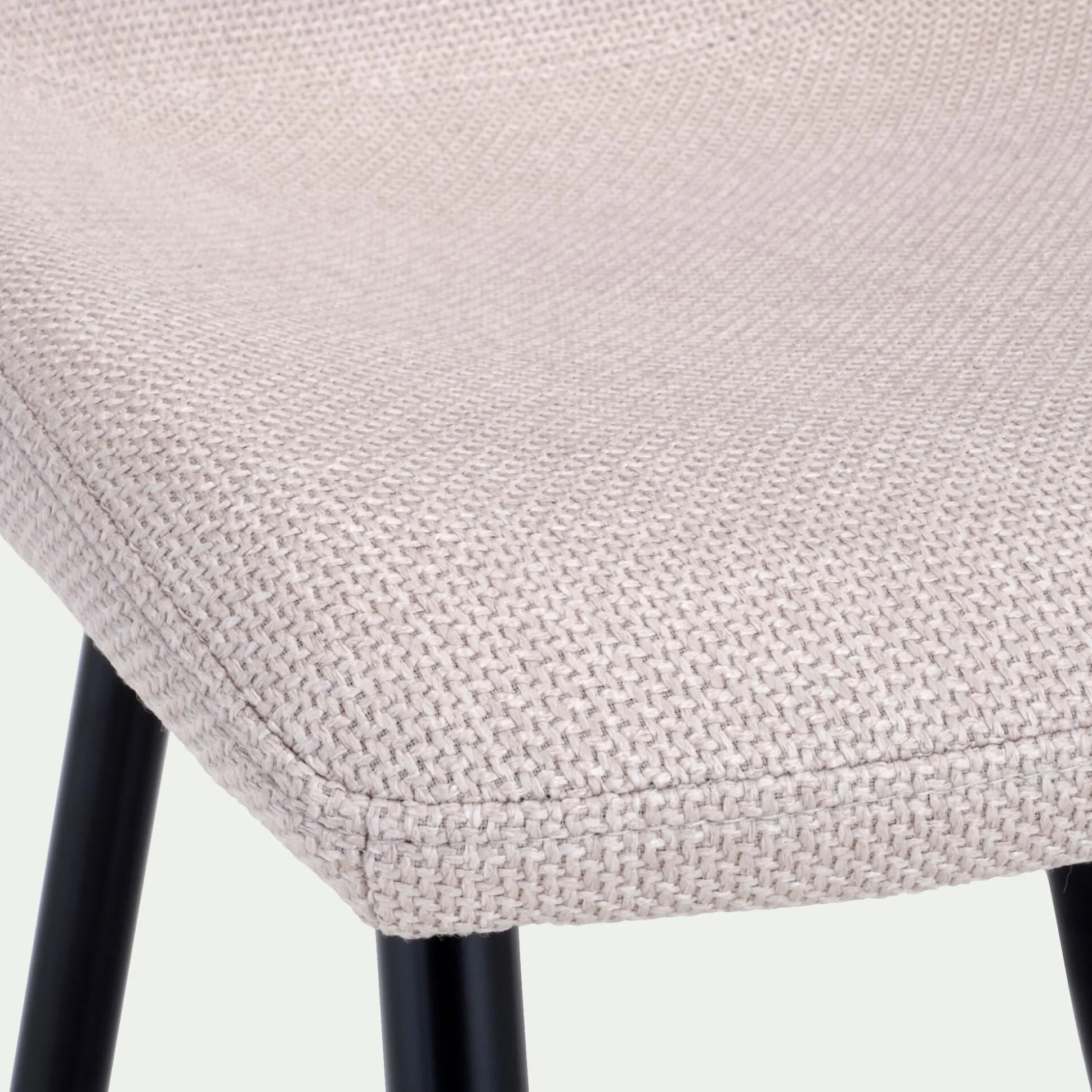 Chaise en tissu bouclettes et en métal - beige