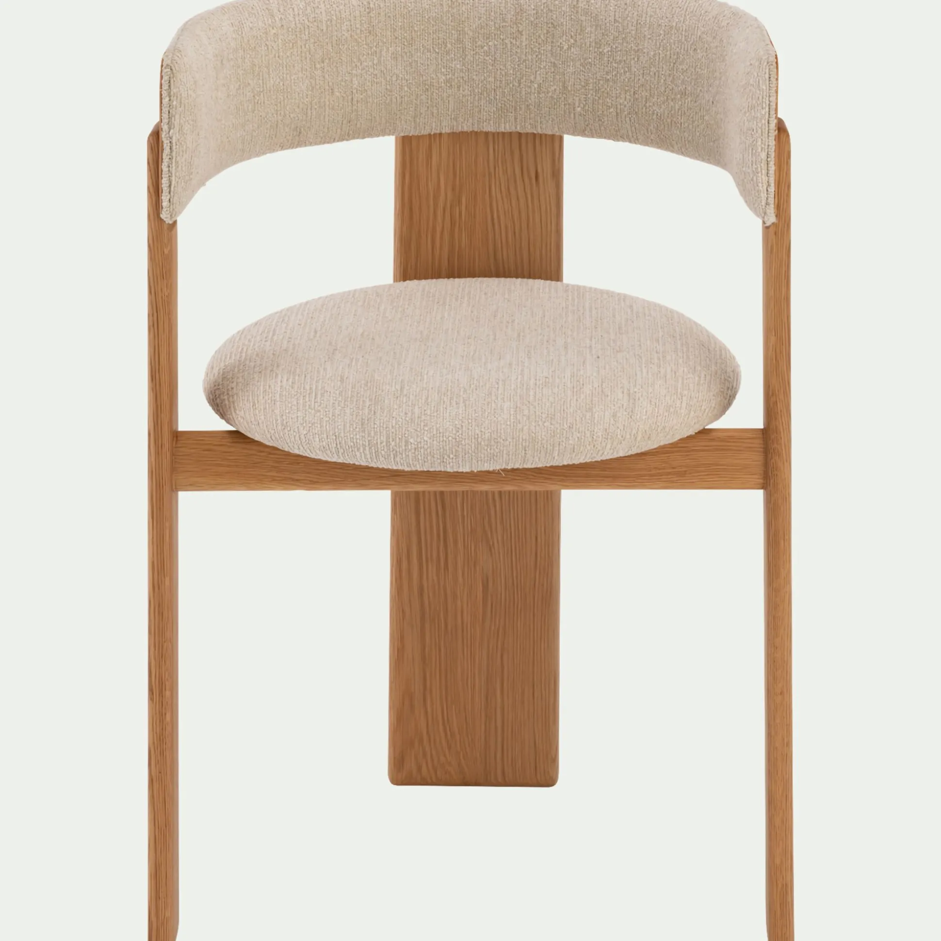 Chaise en tissu bouclette avec accoudoirs - blanc